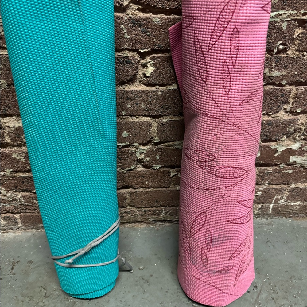 Blue and Pink Yoga Mats - Pair